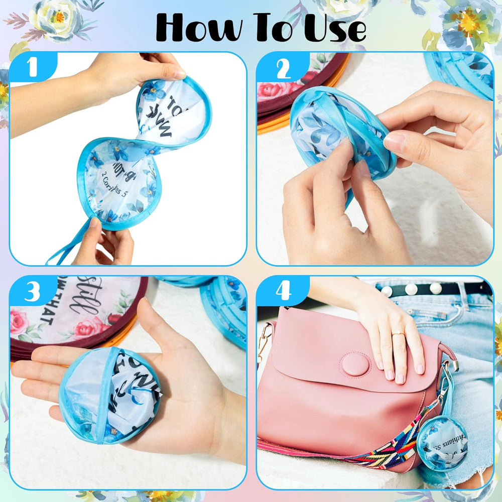 R HORSE 50Pcs Christian Church Folding Fan, Religious Flower Collapsible Handheld Hand Fan for Church Service, Christian Festival Decor Wedding Home Decoration Party Favors Summer Gift for Women Girl