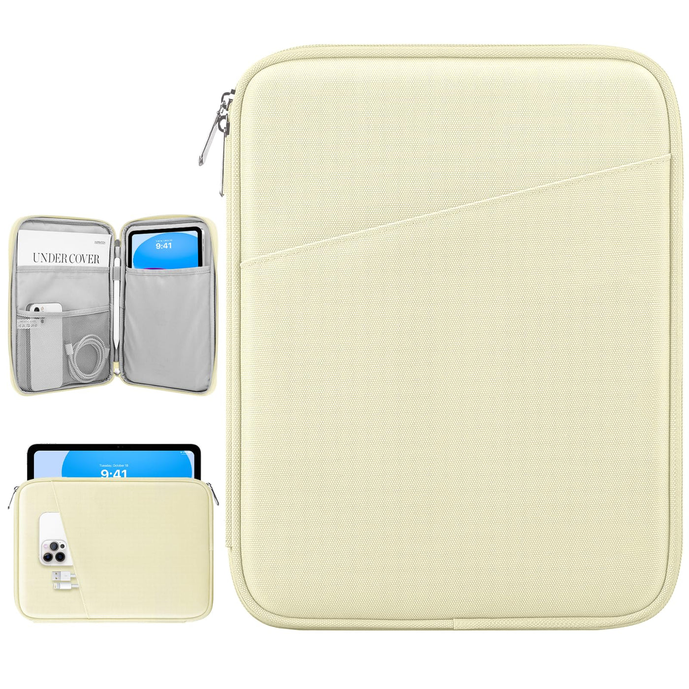 Dadanism 9-11" Tablet Sleeve Bag Carrying Case for iPad (A16) 11th Gen 11", iPad 10th Gen 10.9" Air 5/4, iPad Air M4/Pro 11", iPad 9/8/7th, Galaxy Tab A11+ Plus 11", Remarkable 2 10.3", Black