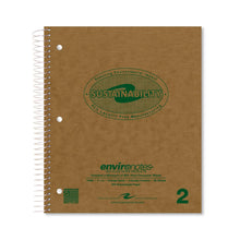 ROARING SPRING Environotes Recycled Spiral Notebook, College Ruled 1 Subject Notebook, 11" x 9", 80 Perforated Sheets, 20 lb Recycled Paper, Double Pocket, 3 Hole Punched, Made in USA
