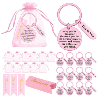 Yinkin 72 Pcs Employee Appreciation Gifts Bulk Staff Thank You Gifts Organza Bags with Cards for Coworkers Graduation Favors