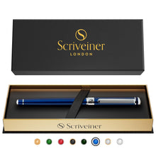 Scriveiner Black Lacquer Rollerball Pen - Stunning Luxury Pen, Real Gold Plating, Schmidt Ink Refill, Best Roller Ball Gift Set for Men & Women, Professional, Executive Office, Nice Pens
