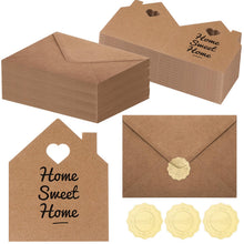 Motiskyy 24 Sets Welcome Home Cards Congratulations on Your New Home Cards Bulk with Envelope Stickers Housewarming Thank You Gift Card 5 x 8.6 Inch Real Estate House Shaped Card Note(Blue)