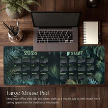 2026-2027 Two-Year Calendar Desk Pad, Large Waterproof Mouse Pad with Stitched Edges Non-Slip Rubber Base, Multi-Functional Desk Mat for Office Home Gaming Business