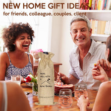 House Warming Gifts New Home, Housewarming Baskets Stemless Wine Glass & Bottle Bag Set for Newlywed Couple, Women, Friends, New Homeowner, Unique Closing Gift for Home Buyers, Clients