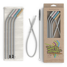 Softy Straws Wide Premium Reusable Silicone Drinking Straws + Patented Straw Squeegee - 9” Long With Curved Bend for 20 30 32 oz Tumblers Non Rubber, Flexible, Safe for Kids/Toddlers, Smoothie