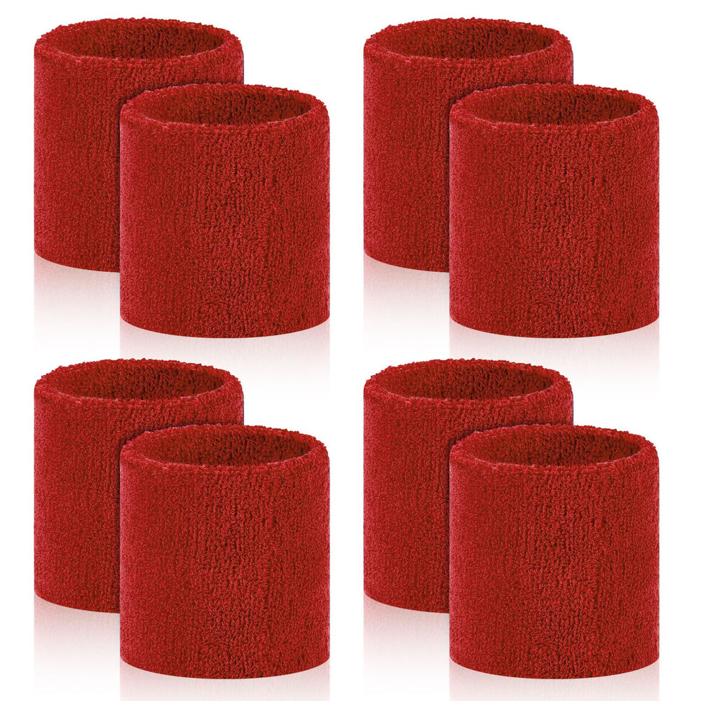 8 Pcs Sports Wrist Sweat Bands for Men & Women， Absorbent Wrist Sweatbands Tennis Wristbands, Elastic Wrist Bands for Sweat for Basketball Tennis Football Gym Running Working Out