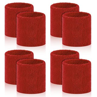 8 Pcs Sports Wrist Sweat Bands for Men & Women， Absorbent Wrist Sweatbands Tennis Wristbands, Elastic Wrist Bands for Sweat for Basketball Tennis Football Gym Running Working Out