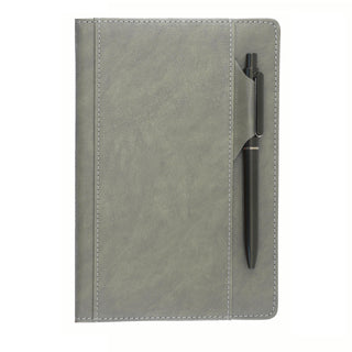 Premium Hardcover Executive Notebook with Pen and Pen Holder Clip, Card Pockets, 240 Pages, College Ruled, 80GSM, Leather Note Book for Work, Study, Diary and Other Scenarios, Suitable Journal for Both Men and Women