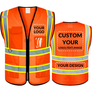 BeautyWill Custom Safety Vest Logo Class 2 High Visibility Reflevtive Vest Outdoor Protective Workwear