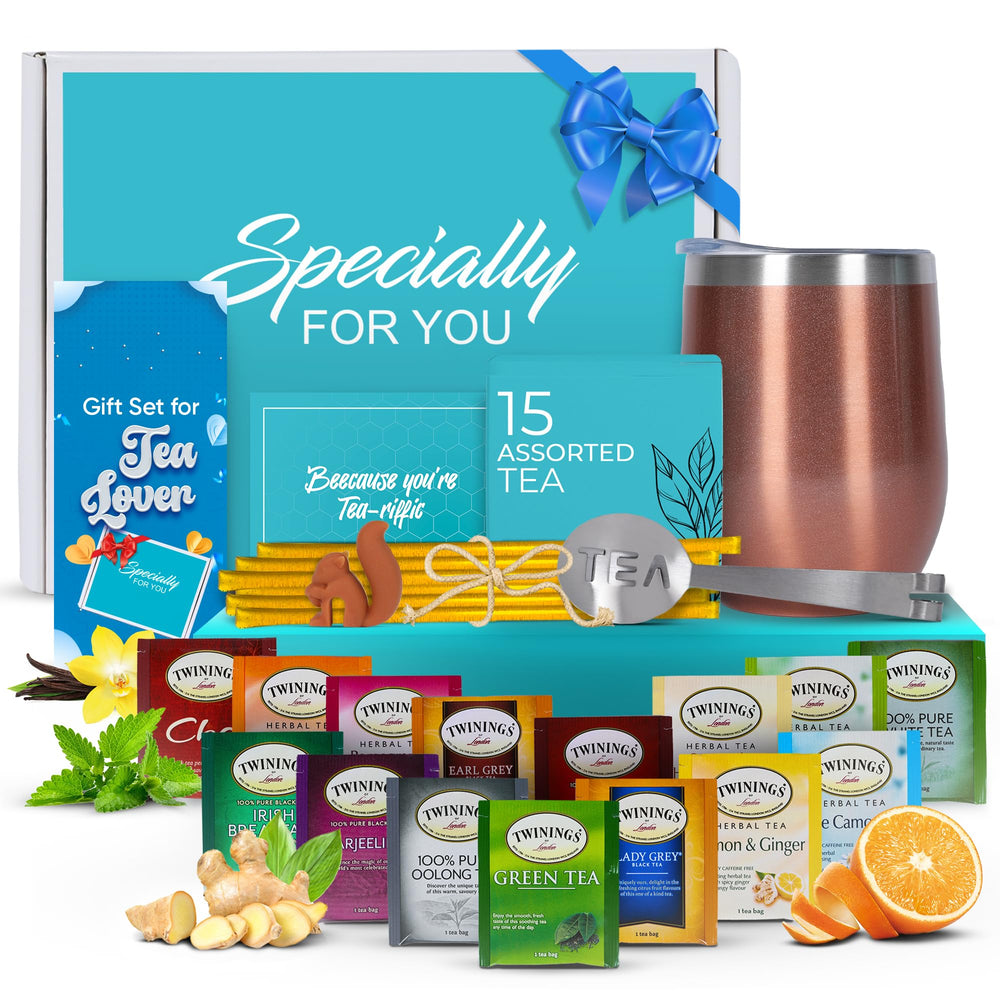 Modern Elegance Tea Tumbler Gift Set for Women, Teal