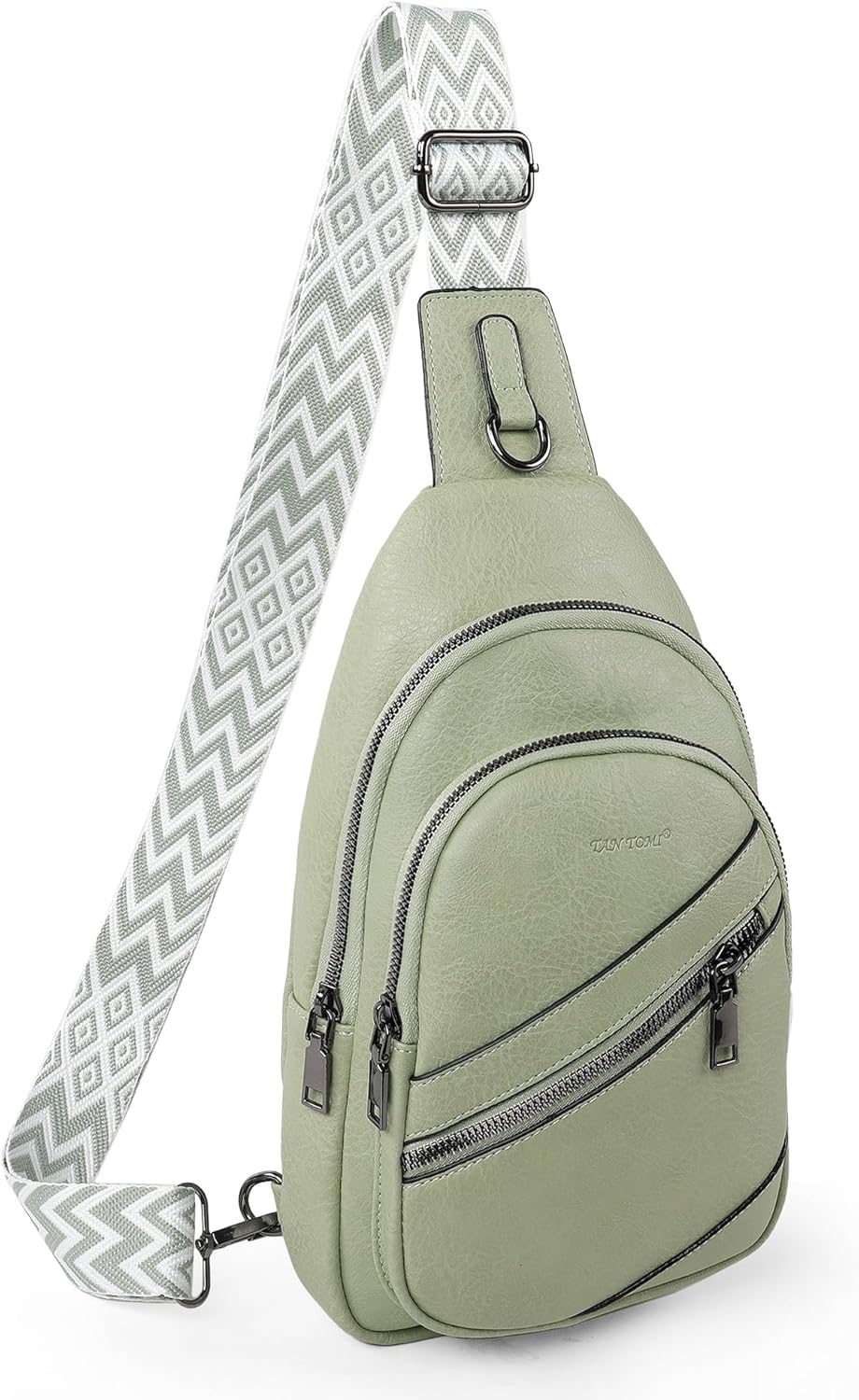 TANTOMI Sling Bag Crossbody Bags for Women Leather Cross Body Bag Trendy Fanny Pack Chest Travel Purse with Adjustable Strap