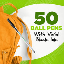BIC Ecolutions Round Stic Ballpoint Pens, Medium Point (1.0mm), 50-Count Pack, Black Ink Pens Made from 97% Recycled Plastic