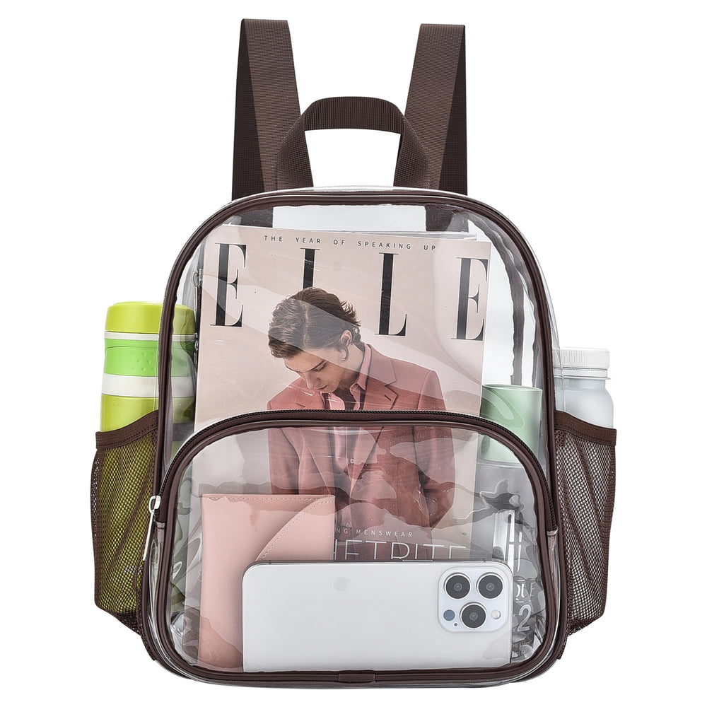 Busiuw Clear Backpack for Stadium Events Stadium Approved Clear Backpack 12x12x6 with Front Pocket for Concert Sport Fashion Women Backpack Events Work Travel