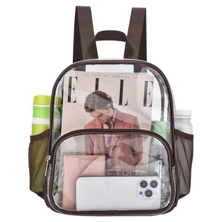 Busiuw Clear Backpack for Stadium Events Stadium Approved Clear Backpack 12x12x6 with Front Pocket for Concert Sport Fashion Women Backpack Events Work Travel