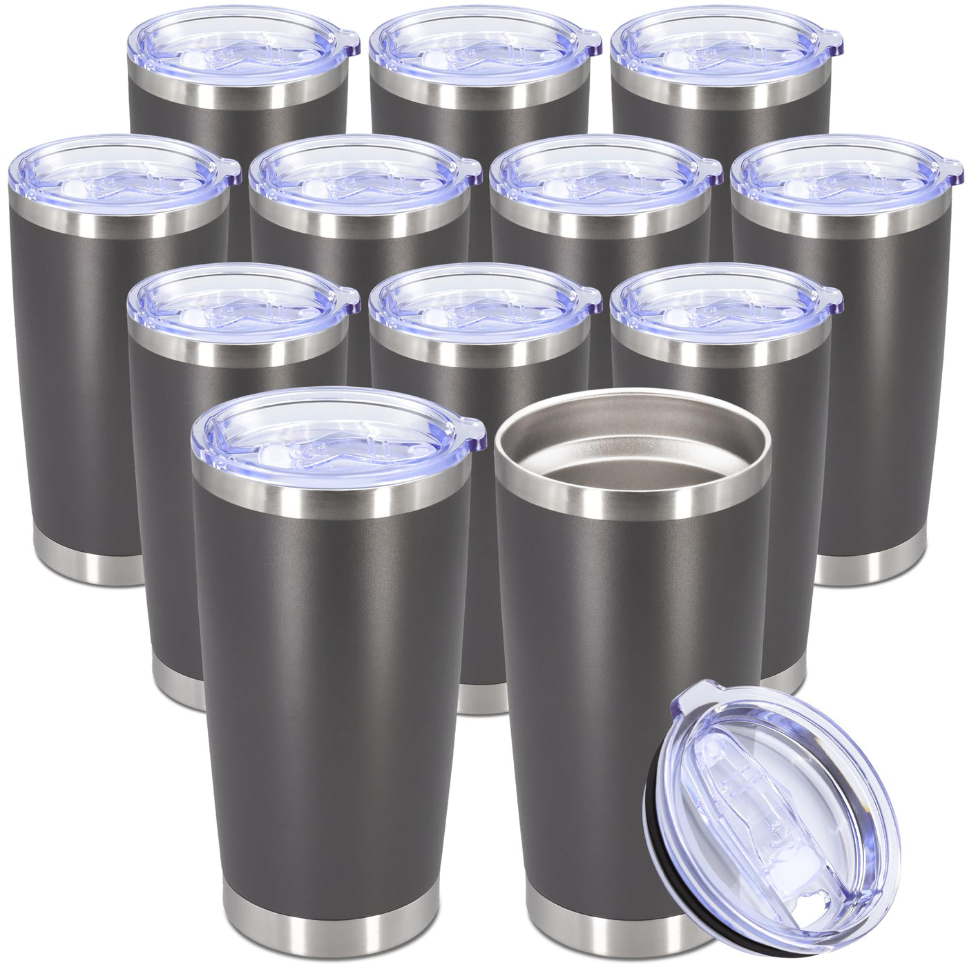 20oz Tumbler Stainless Steel Tumbler Cup with Lid Vacuum Insulated Double Wall Travel Mug, Durable Powder Coated Travel Coffee Tumbler Mug for Hot & Cold Drinks, Purple,1 Pack
