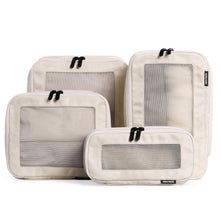 Aerotrunk Compression Packing Cubes for Travel - Luggage Organizer Bags - Double Zipper Packing Cubes for Suitcases (6-Pack, Beige)