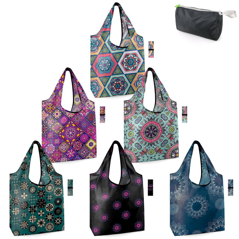 BeeGreen Sea Turtle Lovers Gifts for Women Ocean Animals Reusable Grocery Bags Shopping Bags Bulk 6 Pack 50LBS X-Large Shells Seal Mermaid Scale Whale