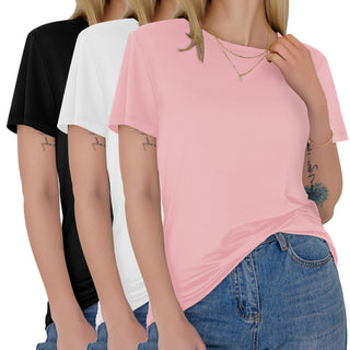 GAYHAY 3 Pack Womens T-Shirts - Short Sleeve Spring Summer Tops Crew Neck Trendy Casual Work Soft Basic Tees for Ladies 2026