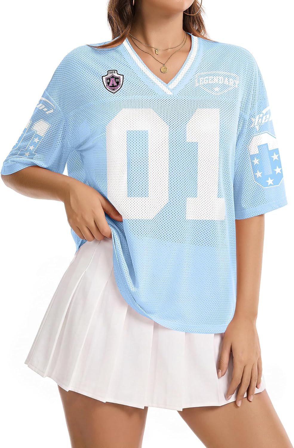 Jersey Shirts for Women Y2K Graphic Tees Oversized Streetwear Rave Concert Outfits