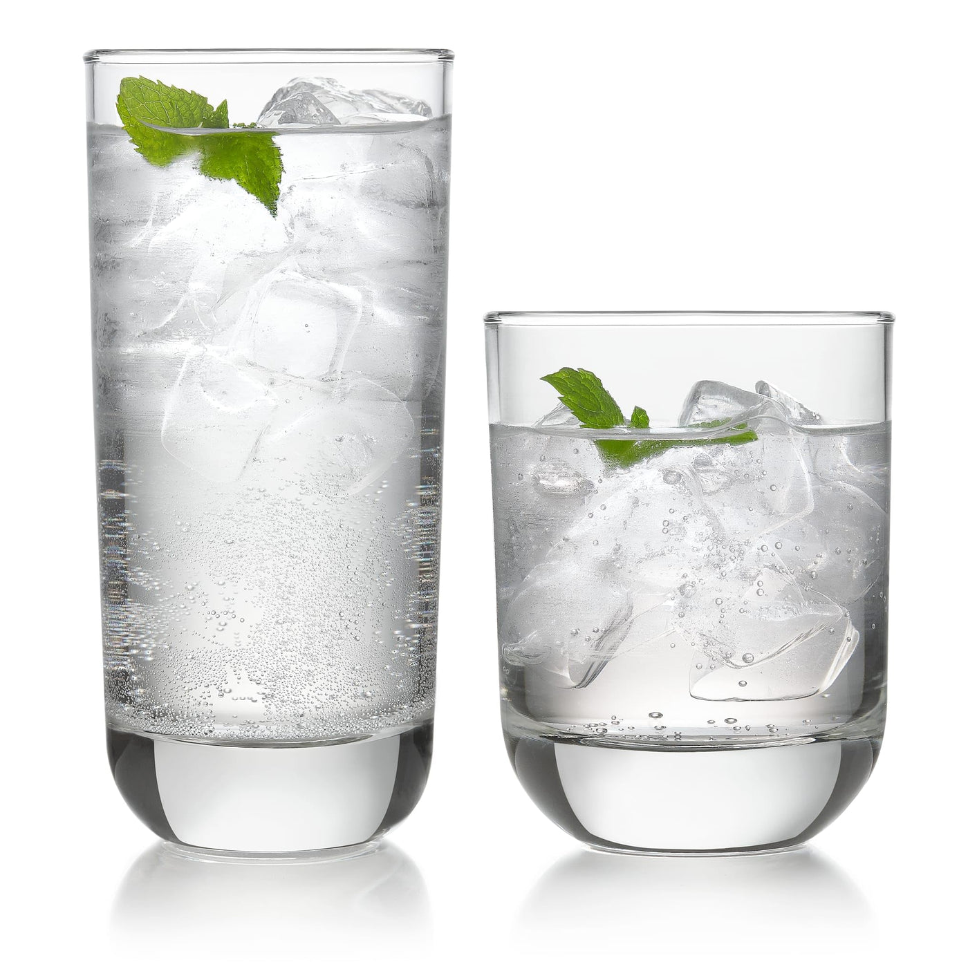 Libbey Ascent Tumbler and Rocks Drinking Glasses Set of 16, Glass Drinking Glasses with Curvature, Versatile Glassware Set for Parties and More