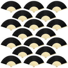 Aneco 18 Pieces Pink Handheld Cloth and Bamboo Folding Fans for Wedding Decoration, Church Gifts, Party Favors, DIY Decoration