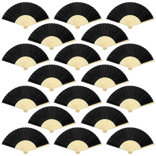 Aneco 18 Pieces Pink Handheld Cloth and Bamboo Folding Fans for Wedding Decoration, Church Gifts, Party Favors, DIY Decoration