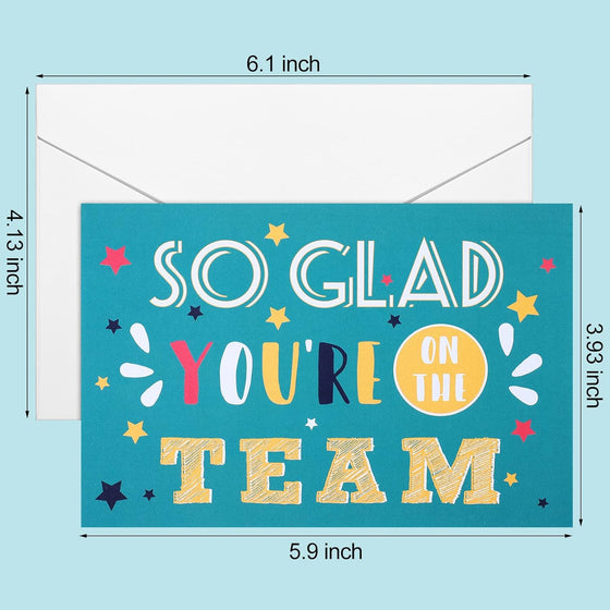 Pajean 24 Sets Employee Appreciation Cards with Envelopes 4 x 6 in Welcome to Teams Card So Glad You're on The Team New Staff Gifts for Office Business Greeting Cards Work Anniversary(Classic) - hover image