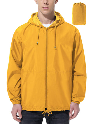 UIQUR Mens Rain Jacket Raincoat Windbreaker Running Waterproof Lightweight Packable with Hood Travel Hiking Cycling