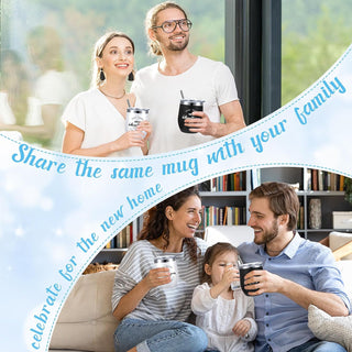 Sieral House Warming Gift for New Home House Warming Wine Tumbler for Women Men New Adventure for Friend Owner Couples Homeowners Clients Real Estate Agent Wedding Gifts(12 oz,Cute Style)