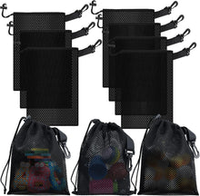 10 PCS With Clips Mesh Drawstring Bags, Portable Nylon Storage Bags for toy,Sports Storage,Outdoor activities etc. (5.9x7.9in)