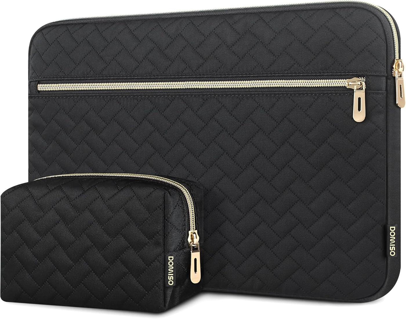 DOMISO 15.6 inch Laptop Sleeve for MacBook Air M3 15 inch Laptop Case 15.6 inch Compatible with MacBook Air 15 inch Plus 15 MacBook Pro Protective Computer Sleeve 15 inch with Small Case,Black