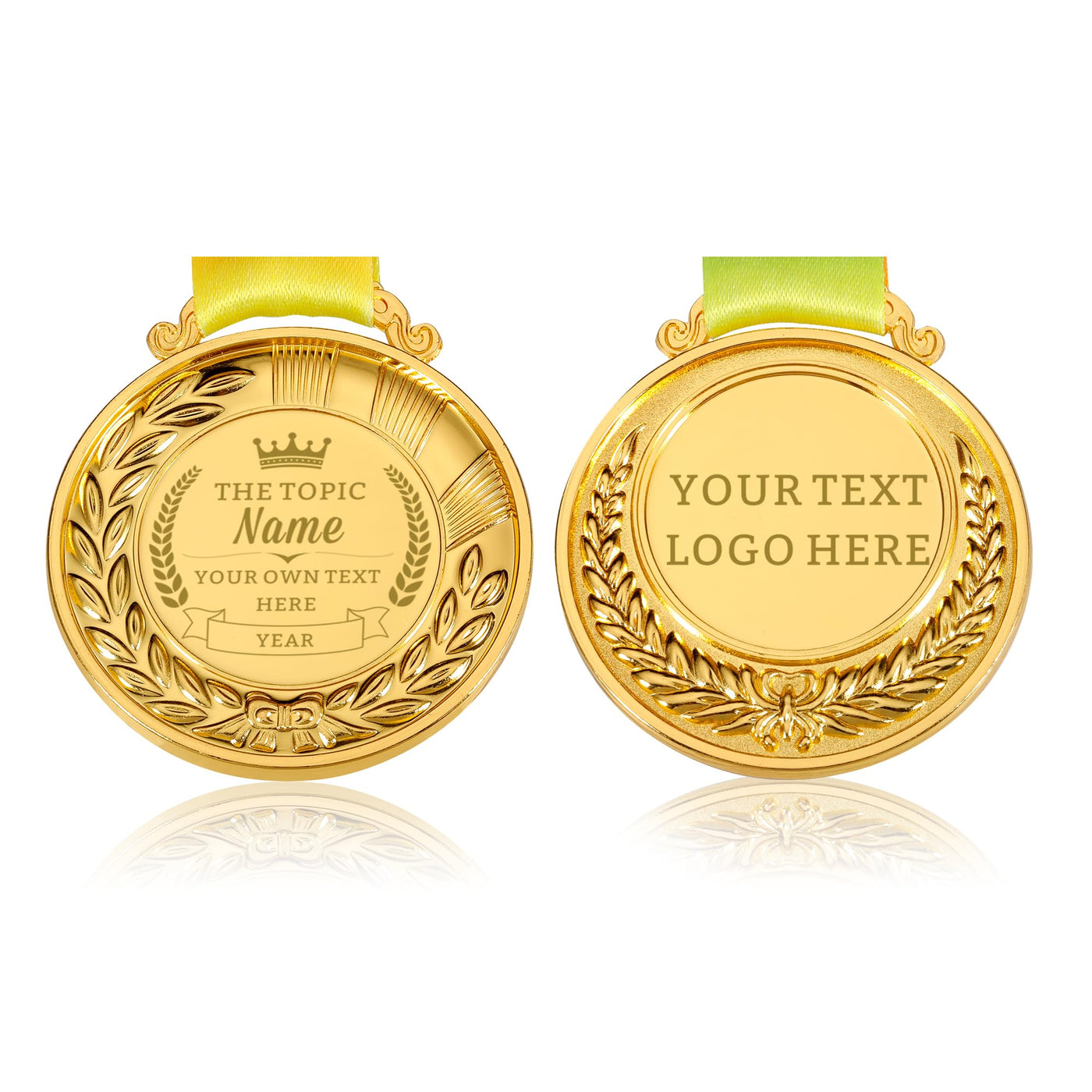 Custom Medals for Awards with Logo Text Make Your Own Medals for Kids Adults Personalized Medals for School Sports Office Team Rewards Party Favors Customized Medallions with Neck Ribbon