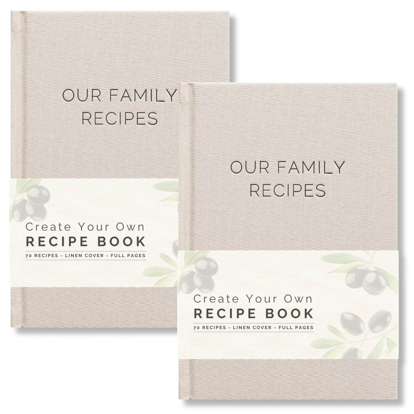 Blank Recipe Book To Write In Your Own Recipes - Family Cook Book Journal Notebook With Recipe Templates To Create A Personalized Cookbook - Table of Contents, Conversions & Thick Empty Pages - Beige