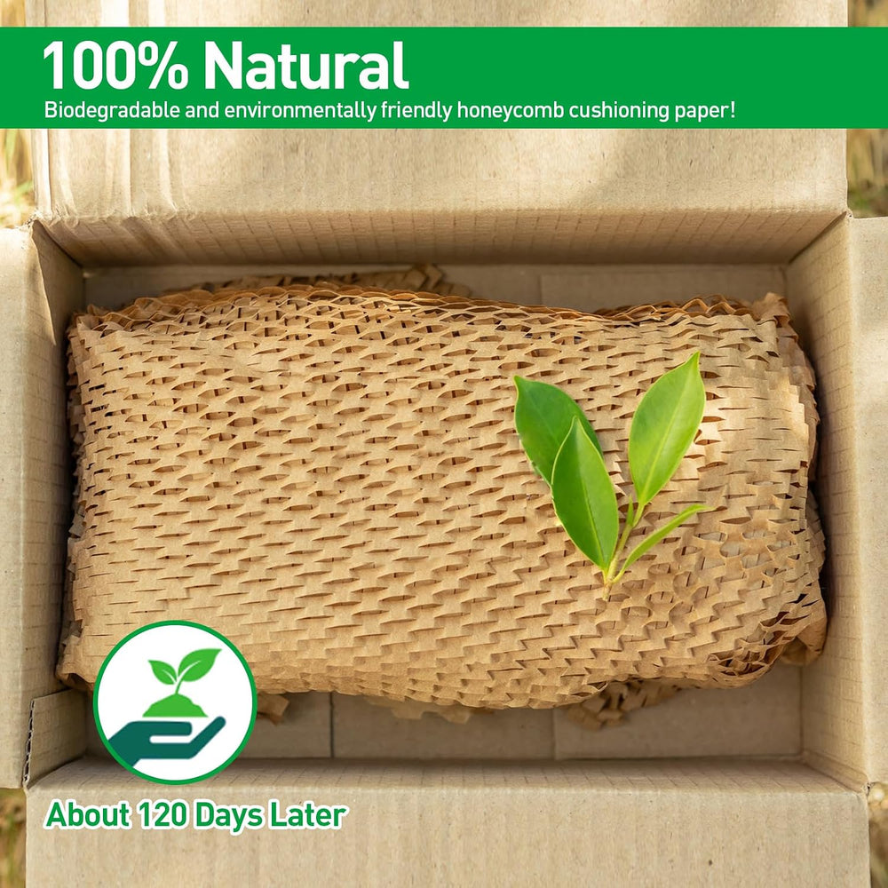 MAXECHO 50 Sheets Honeycomb Packing Paper Expanded Size 12" × 16" Unexpanded Size 14.5" × 11" Bubble Cushioning Wrap for Moving Shipping Products Gifts Wrapping Essentials Packaging Materials Supplies