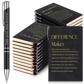 Colarr 40 Pcs Appreciation Gifts Bulk Inspirational PU Leather Notebook Journal & Pen Set Thank You Gifts for Staff, Employees, Coworkers, Nurses(Black,May You)