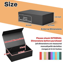 RYDDOY Black Gift Box, 9.5x6x3'' Gift boxes for Presents with Lids Magnetic Closure Rectangle Collapsible for Groomsman Proposal Box, Wedding, Christmas, Halloween, Birthday Gift Packging