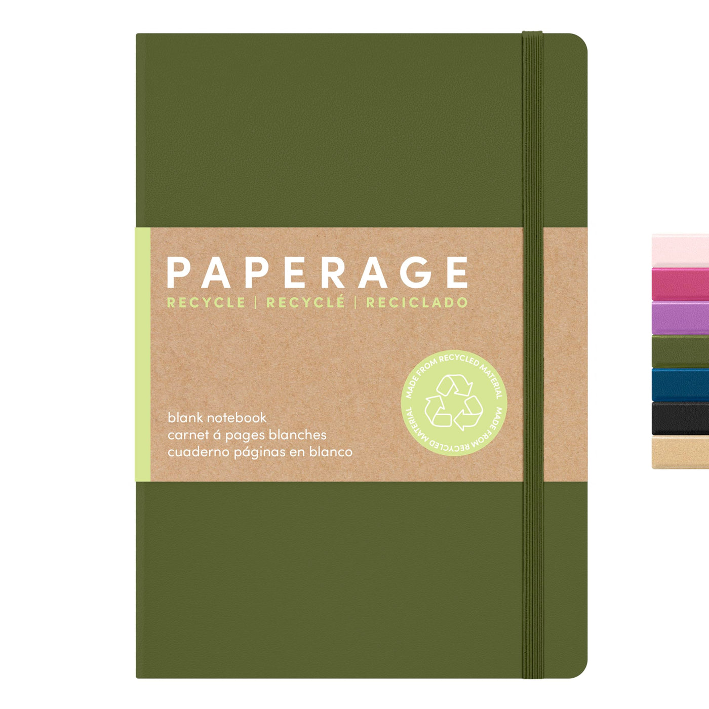 PAPERAGE Recycled Lined Journal Notebook, (Kraft), 160 Pages, Medium 5.6 in x 8 in - 100 GSM Thick Paper – College Ruled, Hardcover Journaling Notebook for Work, School & Note Taking