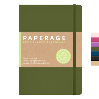 PAPERAGE Recycled Lined Journal Notebook, (Kraft), 160 Pages, Medium 5.6 in x 8 in - 100 GSM Thick Paper – College Ruled, Hardcover Journaling Notebook for Work, School & Note Taking
