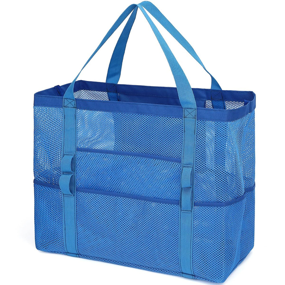 Fammart Mesh Beach Bag for Women, Large Beach Toy Pool Bag with Zipper Pocket, SandProof Cruise Essentials 2026 Family Travel