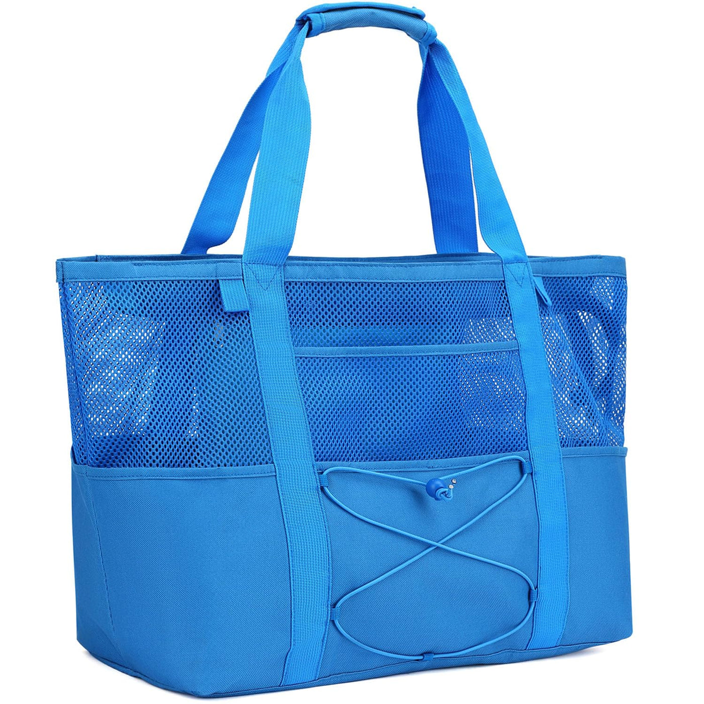 Fammart Mesh Beach Bag for Women, Large Beach Toy Pool Bag with Zipper Pocket, SandProof Cruise Essentials 2026 Family Travel