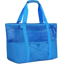 Fammart Mesh Beach Bag for Women, Large Beach Toy Pool Bag with Zipper Pocket, SandProof Cruise Essentials 2026 Family Travel