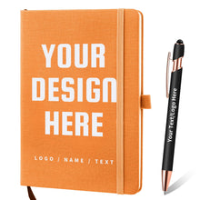 Personalized Notebook and Pen, Custom Notebooks Cover with Logo/Text/Image, Customizable A5 & A6 Leather Notebook, Lined Journals Present for Business Students Teacher (200 Lined Pages)