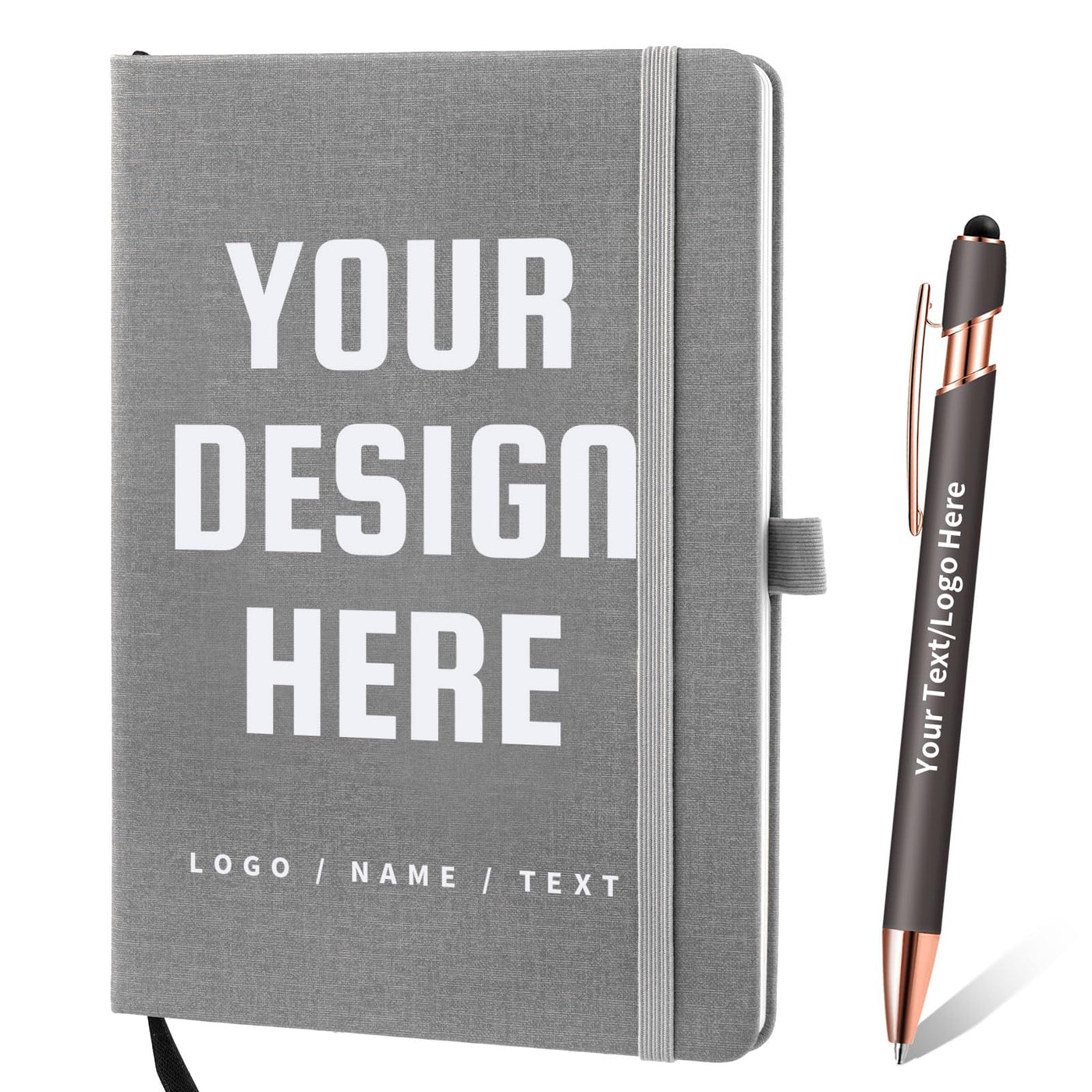 Personalized Notebook and Pen, Custom Notebooks Cover with Logo/Text/Image, Customizable A5 & A6 Leather Notebook, Lined Journals Present for Business Students Teacher (200 Lined Pages)