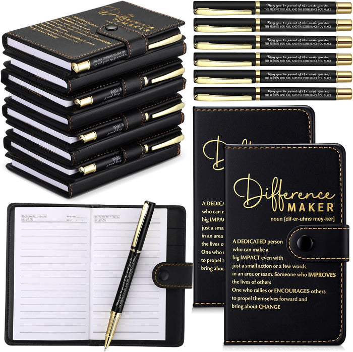 Marspark 10 Set Differen Marker Employee Appreciation Gift Inspirational A5 Leather Notepad with Motivational Pen Thank You Gift for Men Women Cna Nurse Volunteer Staff Team Office Teacher Fathers Day