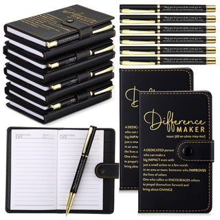 Marspark 10 Set Differen Marker Employee Appreciation Gift Inspirational A5 Leather Notepad with Motivational Pen Thank You Gift for Men Women Cna Nurse Volunteer Staff Team Office Teacher Fathers Day
