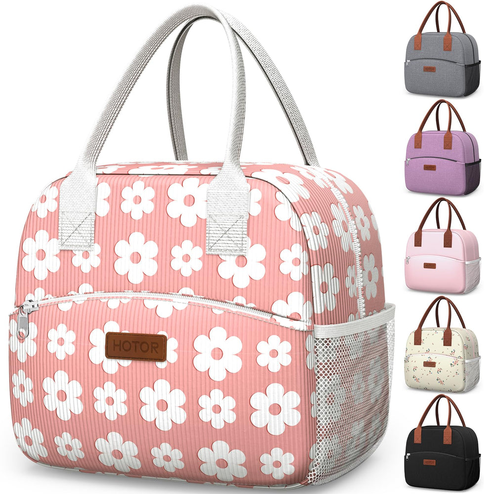 HOTOR Lunch Bag for Women & Men - Wear-Resistant Insulated Lunch Box with Large Capacity, Multi-Functional Cooler Bag for Office, Picnic, Black, 10L,10.60" x 5.90" x 9.50"