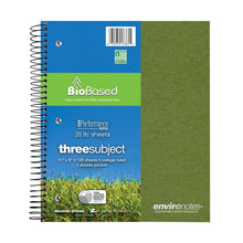 ROARING SPRING Environotes College Ruled Spiral Notebook, 1 Subject Recycled School Notebook with Storage Pocket, 11" x 9", 80 Perforated Sheets 20 lb Paper, 3 Hole Punched, Made in USA