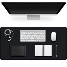 Leather Desk Pad Protector,Non-Slip Desk Pad,on-Slip PU Leather Large Mouse Pad,Easy Clean Desk Protecor Mat,Writing Pad for Office Work/Home/Decor(Black, 23.6" x 13.7")