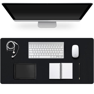Leather Desk Pad Protector,Non-Slip Desk Pad,on-Slip PU Leather Large Mouse Pad,Easy Clean Desk Protecor Mat,Writing Pad for Office Work/Home/Decor(Black, 23.6" x 13.7")