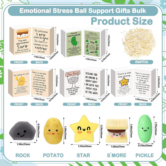 Wettarn 75 Sets Appreciation Gifts Cute Stress Balls with Support Boxes Bulk Party Favors for Employee Coworker Team Group Stuffers Office Prizes Positive Desk Decor - hover image